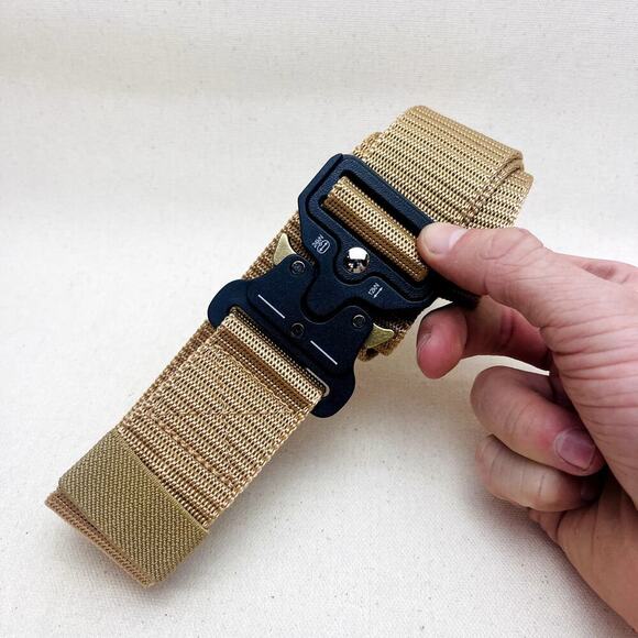 Y2K utility tan tactical military unique adjustable buckle design belt - Picture 5 of 7